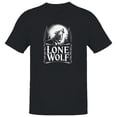 thumbnail image 1 of Smartprints Lone Wolf Howling Men's T-Shirt Black, Cotton, S, 1 of 4