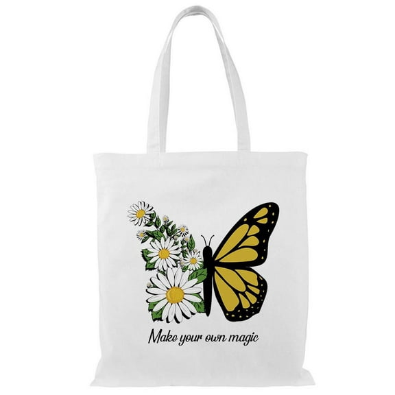 Smartprints Make Your Own Magic W Daisies Tote Bag - Image by Shutterstock, One Size Cotton Canvas Tote Bag