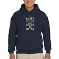 thumbnail image 1 of Smartprints Mens Graphic Hoodie Navy - I Bleed Blue Cotton Blend Classic Fit, 1 of 4
