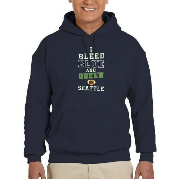 Smartprints Mens Graphic Hoodie Navy - I Bleed Blue Cotton Blend Classic Fit