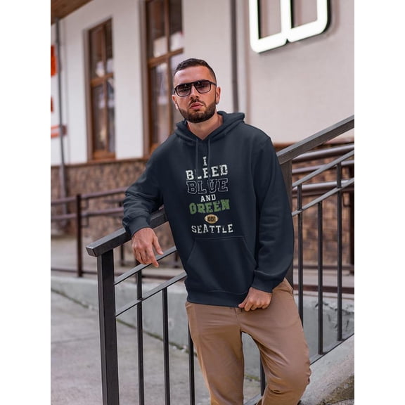 Smartprints Mens Graphic Hoodie Navy - I Bleed Blue Cotton Blend Classic Fit