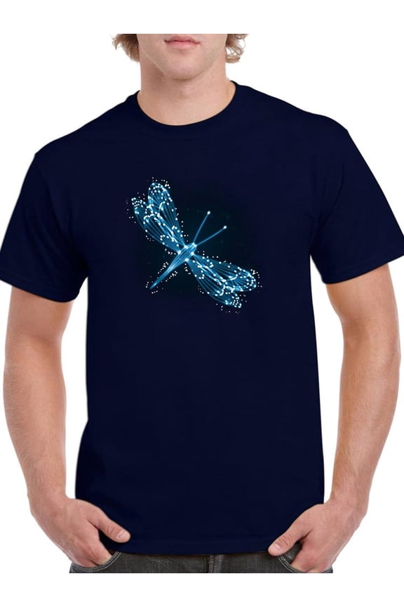 Mens Graphic Tee - A Shiny Dragonfly - Regular Fit 100% Cotton