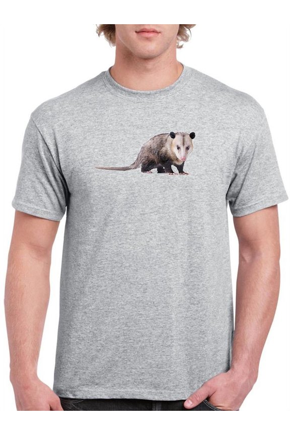 Mens Graphic Tee - A Standing Opossum - Regular Fit 100% Cotton