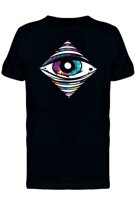 Mens Graphic Tee - All Seeing Eye With Nova Galaxy - Regular Fit 100% Cotton