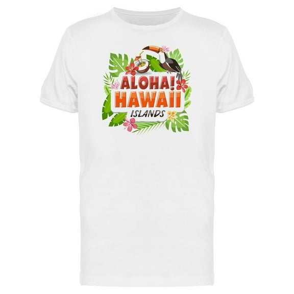 Smartprints Mens Graphic Tee - Aloha! Hawaii Islands - Regular Fit 100% Cotton