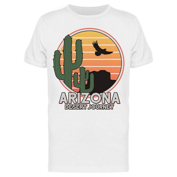 Smartprints Mens Graphic Tee - Arizona Desert Journey - Regular Fit 100% Cotton