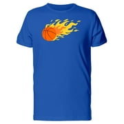 Smartprints Mens Graphic Tee - Basketball On Fire - Regular Fit 100% Cotton