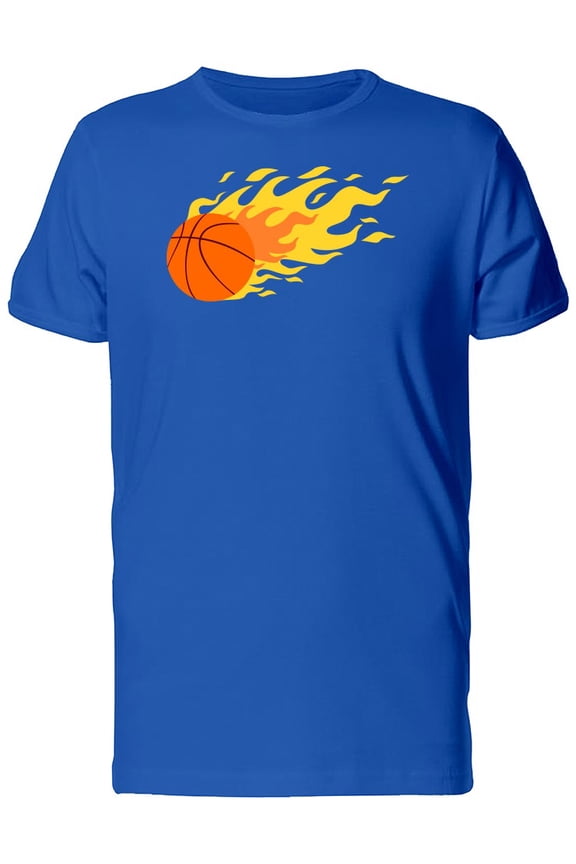 Mens Graphic Tee - Basketball On Fire - Regular Fit 100% Cotton
