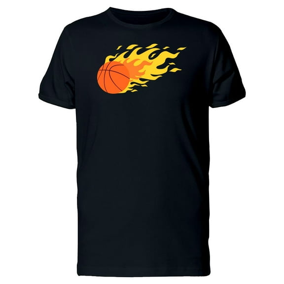 Smartprints Mens Graphic Tee - Basketball On Fire - Regular Fit 100% Cotton