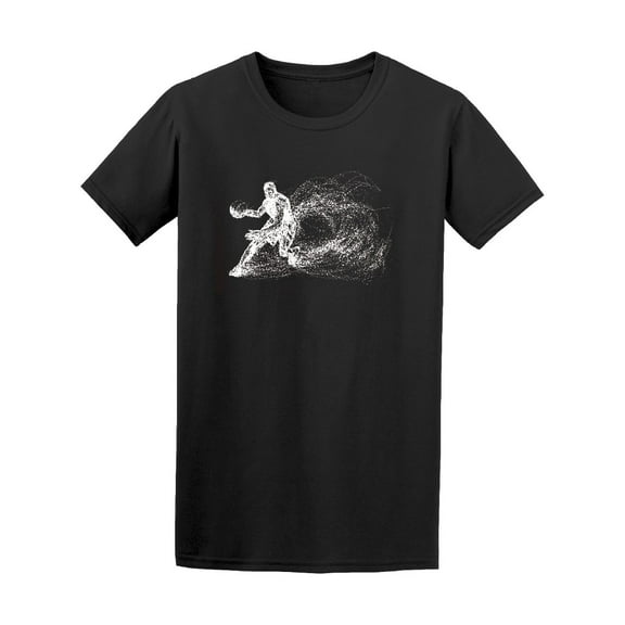 Smartprints Mens Graphic Tee - Basketball Silhouette Player - Regular Fit 100% Cotton