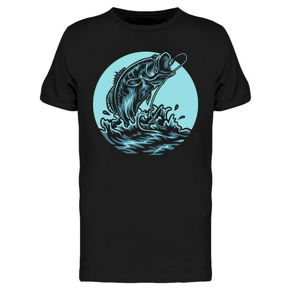 Smartprints Mens Graphic Tee - Bass Fishing Design - Regular Fit 100% Cotton