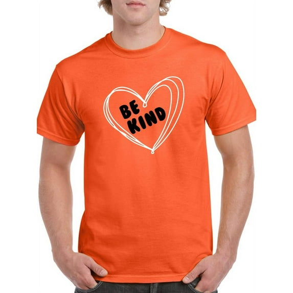 Smartprints Mens Graphic Tee - Be Kind Heart - Regular Fit 100% Cotton