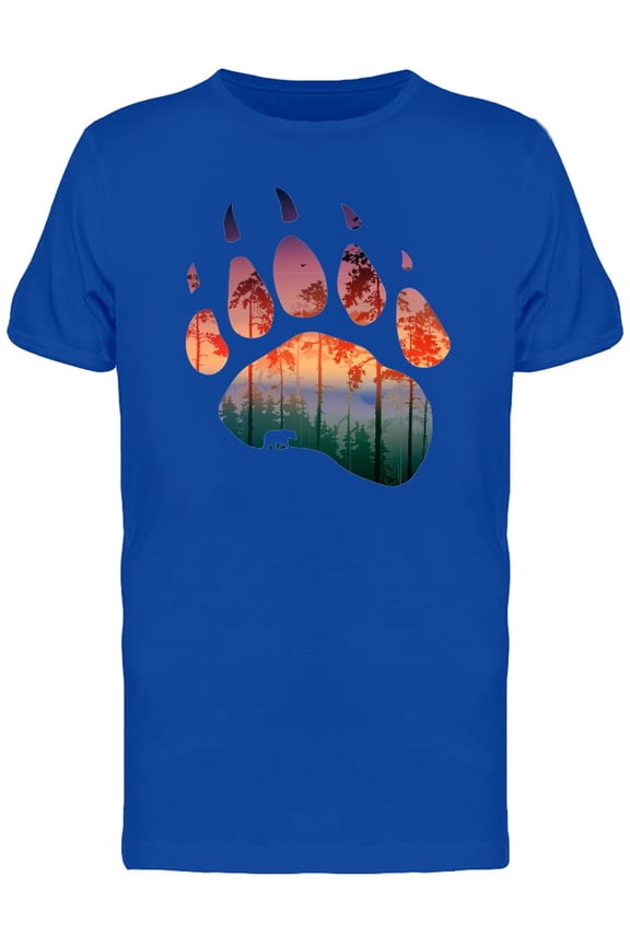 Mens Graphic Tee - Bear Paw Forest Inside - Regular Fit 100% Cotton