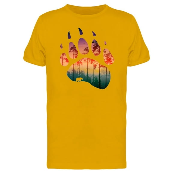 Smartprints Mens Graphic Tee - Bear Paw Forest Inside - Regular Fit 100% Cotton