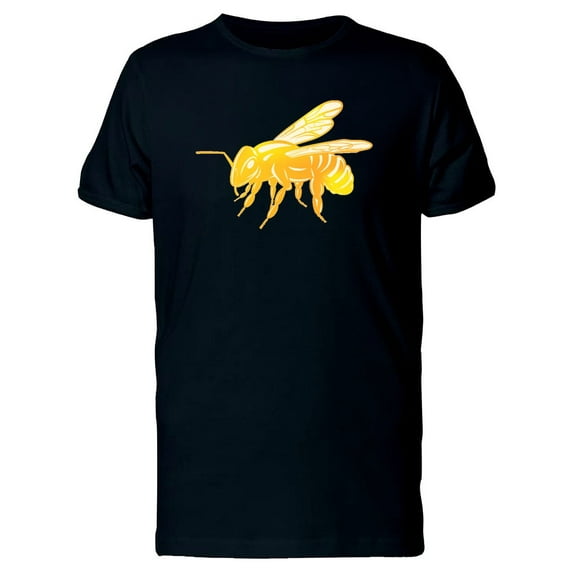 Smartprints Mens Graphic Tee - Beautiful Yellow Bee Graphic - Regular Fit 100% Cotton