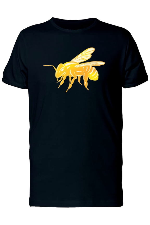 Mens Graphic Tee - Beautiful Yellow Bee Graphic - Regular Fit 100% Cotton