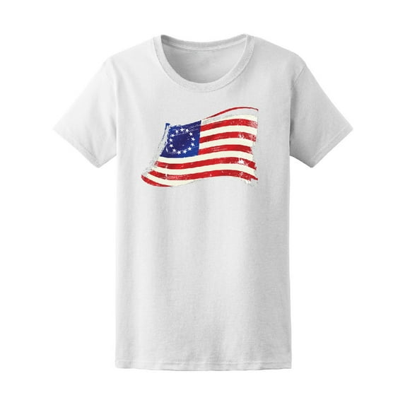 Smartprints Mens Graphic Tee - Betsy Ross Flag - Regular Fit 100% Cotton