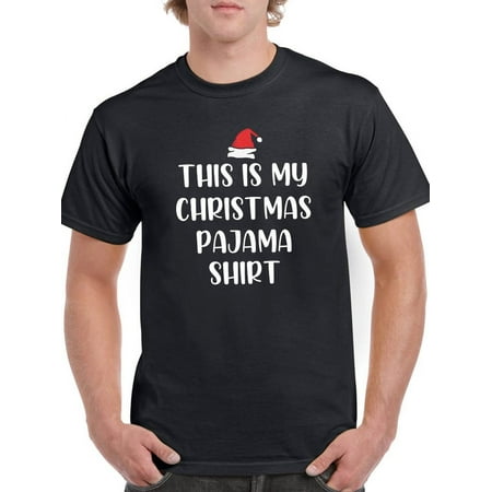 Smartprints Mens Graphic Tee Black - Christmas Pajama Shirt 100% Cotton Regular Fit