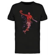 Smartprints Mens Graphic Tee Black - Fading Basketball Player 100% Cotton Regular Fit