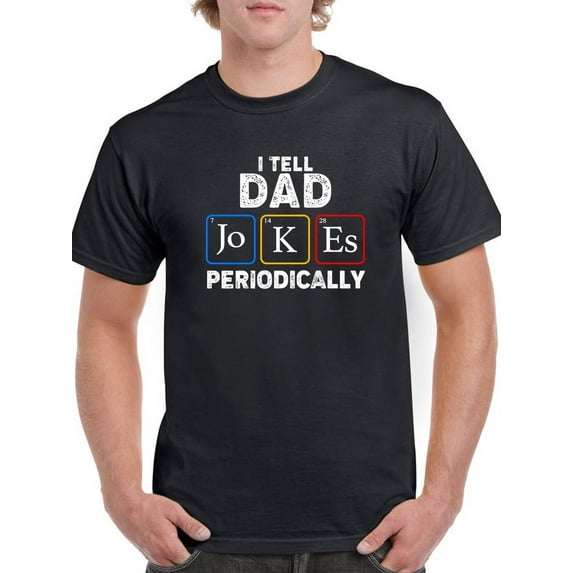 Smartprints Mens Graphic Tee Black - I Tell Dad Jokes Periodically 100% Cotton Regular Fit