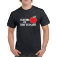 thumbnail image 1 of Smartprints Mens Graphic Tee Black - Teacher Of Tiny Humans 100% Cotton Regular Fit, 1 of 4