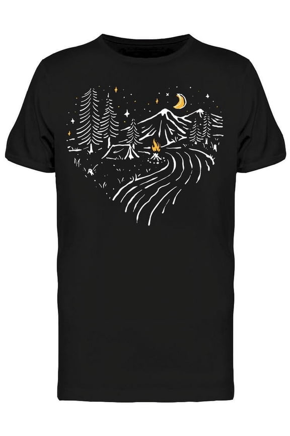 Mens Graphic Tee - Camping In Nature - Regular Fit 100% Cotton