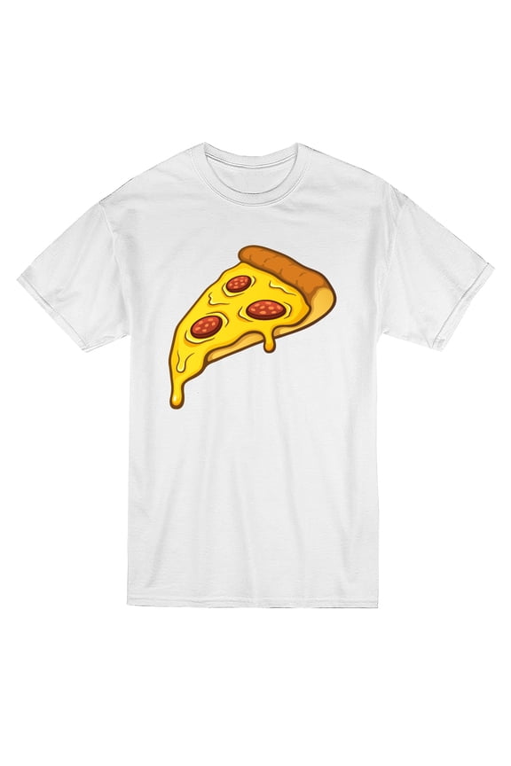 Mens Graphic Tee - Cheesy Pizza Slice - Regular Fit 100% Cotton