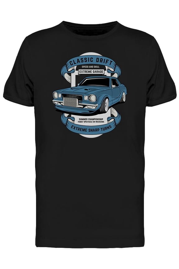 Mens Graphic Tee - Classic Drift, Car - Regular Fit 100% Cotton