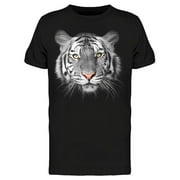 Smartprints Mens Graphic Tee - Close Up Portrait Of White Tiger - Regular Fit 100% Cotton