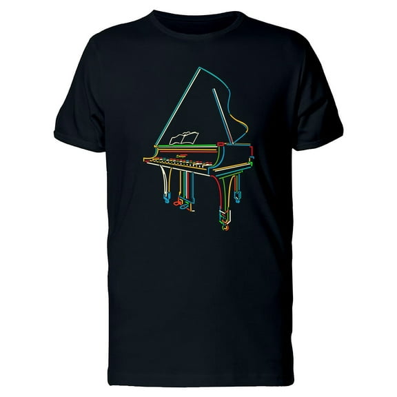 Smartprints Mens Graphic Tee - Colorful Classic Piano - Regular Fit 100% Cotton
