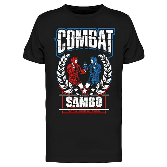 Smartprints Mens Graphic Tee - Combat Sambo Design - Regular Fit 100% Cotton