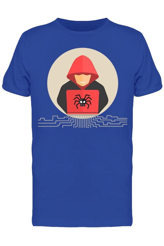Mens Graphic Tee - Computer Hacker - Regular Fit 100% Cotton