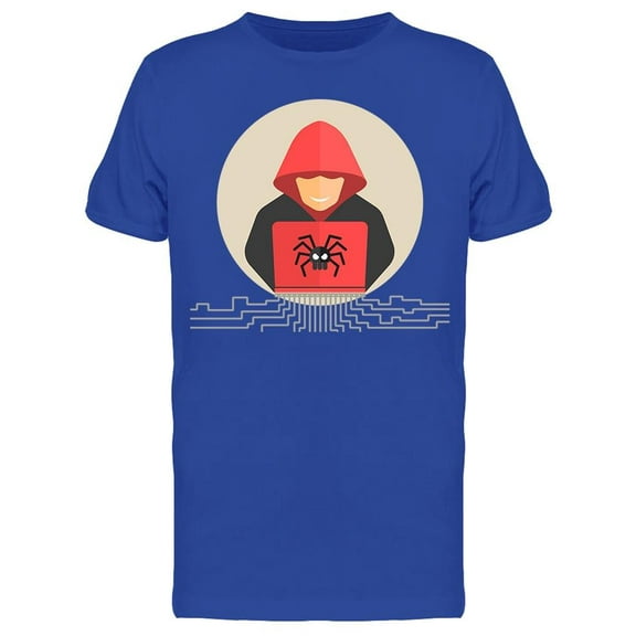 Smartprints Mens Graphic Tee - Computer Hacker - Regular Fit 100% Cotton