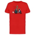 thumbnail image 1 of Smartprints Mens Graphic Tee - Cool Classy Man On Scooter - Regular Fit 100% Cotton, 1 of 2