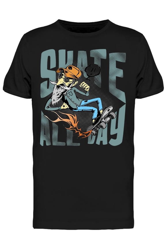 Mens Graphic Tee - Cool Hipster Skater Old Man - Regular Fit 100% Cotton