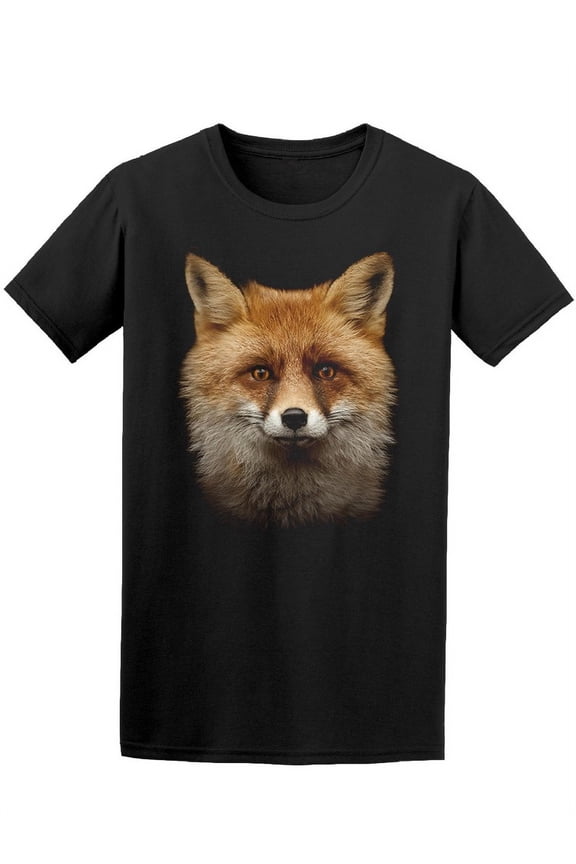 Mens Graphic Tee - Cool Red Fox Face - Regular Fit 100% Cotton