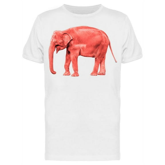 Smartprints Mens Graphic Tee - Coral Colored Elephant - Regular Fit 100% Cotton