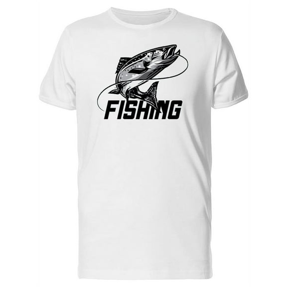 Smartprints Mens Graphic Tee - Fishing / Fish With Hook - Regular Fit 100% Cotton