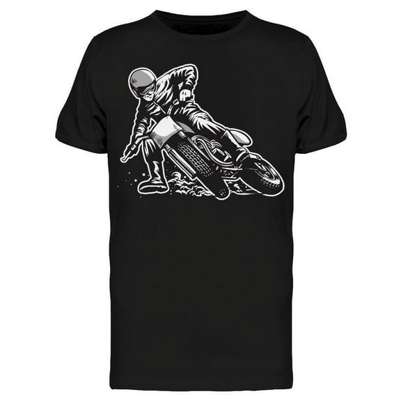 Smartprints Mens Graphic Tee - Flat Track Motocross Rider - Regular Fit 100% Cotton
