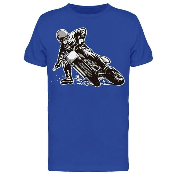 Smartprints Mens Graphic Tee - Flat Track Motocross Rider - Regular Fit 100% Cotton
