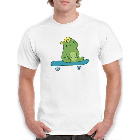 Smartprints Mens Graphic Tee - Frog In Skateboard - Regular Fit 100% Cotton