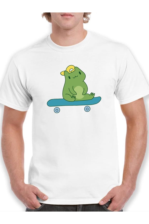 Mens Graphic Tee - Frog In Skateboard - Regular Fit 100% Cotton