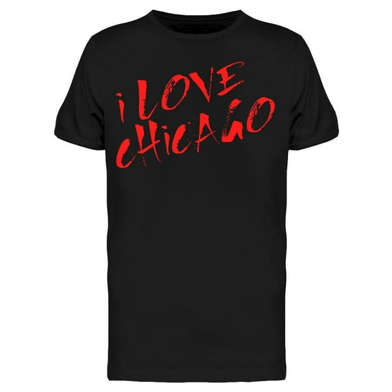 Smartprints Mens Graphic Tee - Graphic I Love Chicago - Regular Fit 100% Cotton