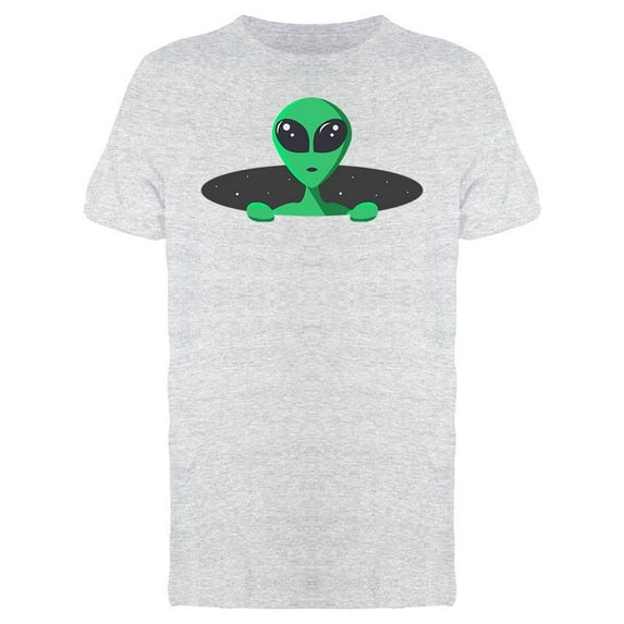 Smartprints Mens Graphic Tee - Green Alien Hole In Space - Regular Fit 100% Cotton