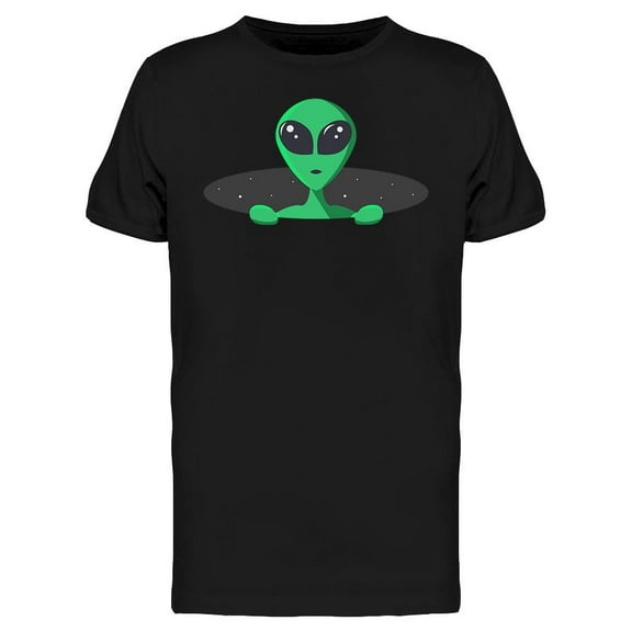 Smartprints Mens Graphic Tee - Green Alien Hole In Space - Regular Fit 100% Cotton