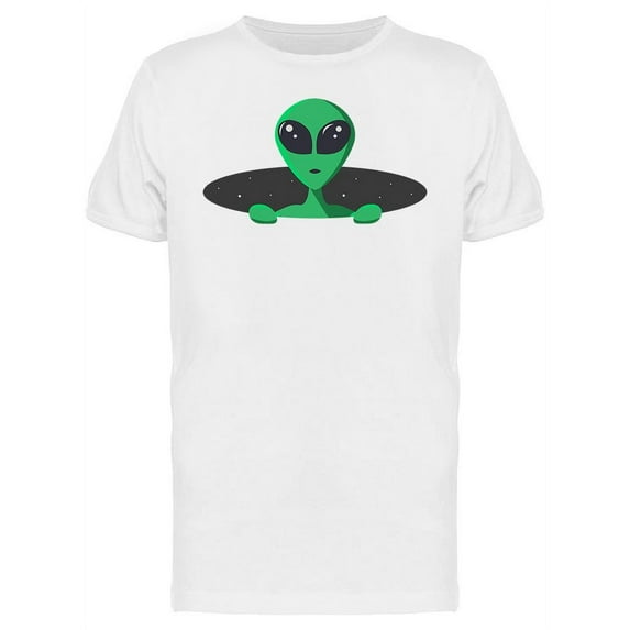 Smartprints Mens Graphic Tee - Green Alien Hole In Space - Regular Fit 100% Cotton