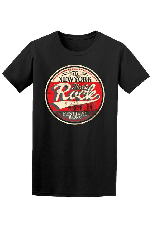 Mens Graphic Tee - Hard Rock Music N.Y. - Regular Fit 100% Cotton