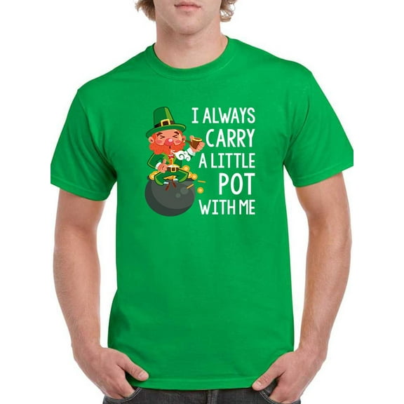 Smartprints Mens Graphic Tee - I Always Carry A Little Pot - Regular Fit 100% Cotton