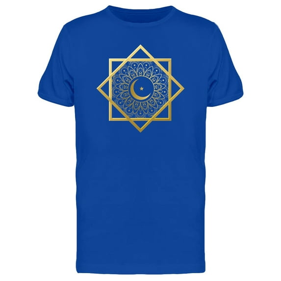 Smartprints Mens Graphic Tee - Islamic Symbol Crescent Moon - Regular Fit 100% Cotton