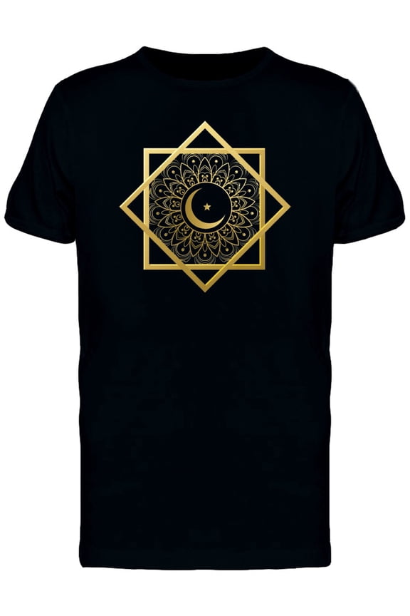 Mens Graphic Tee - Islamic Symbol Crescent Moon - Regular Fit 100% Cotton